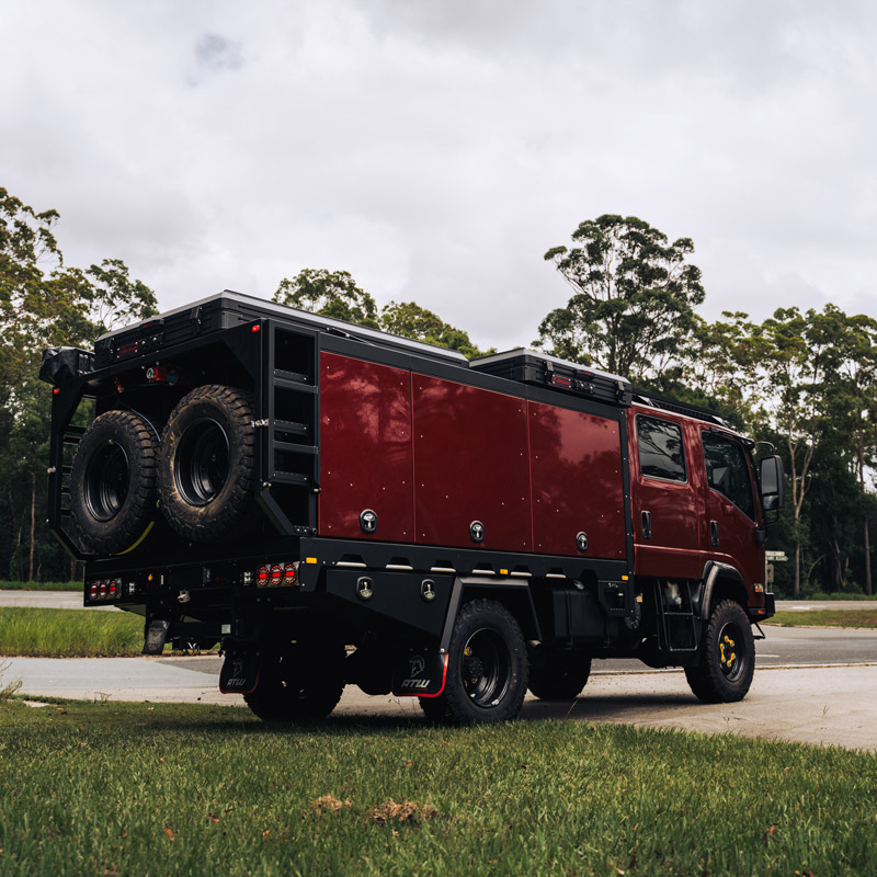 atw adventure truck red live off grid